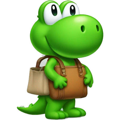 yoshi wearing bag costume emoji