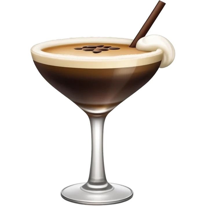 espresso martini with foam no straw emoji