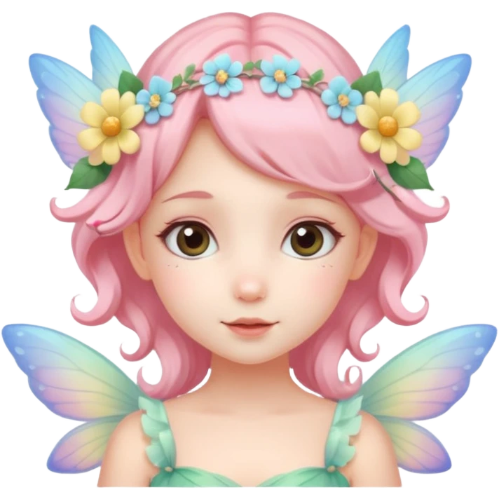 cute pastel fairy girl flower head decoration emoji