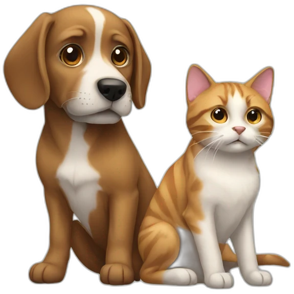 Dog with cat  emoji
