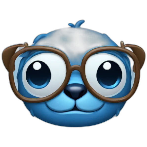 Stitch with glases emoji
