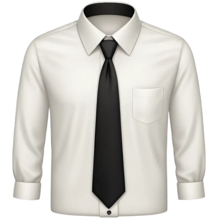 white shirt & black tie (without face, just clothes) emoji