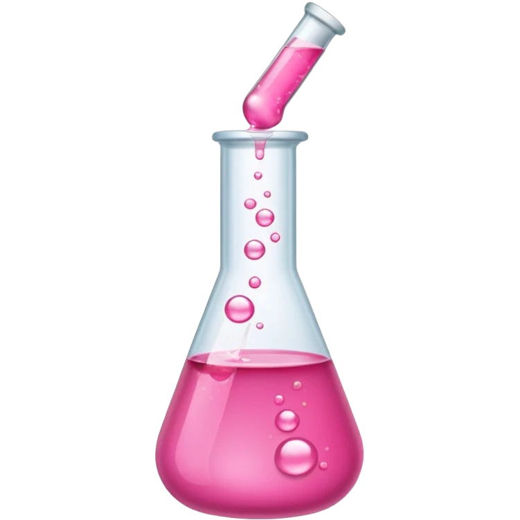 pink liquid in test tube simple bubbling tilted emoji