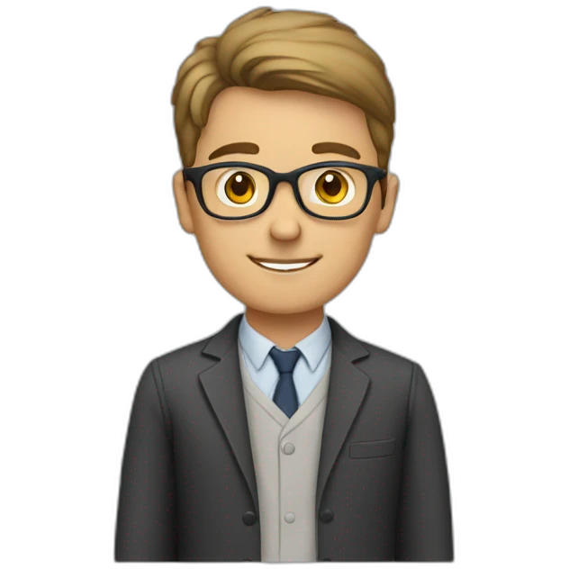 Teacher - young male - wears glasses emoji