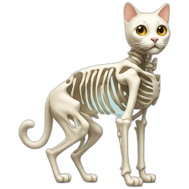cat with skeleton body emoji