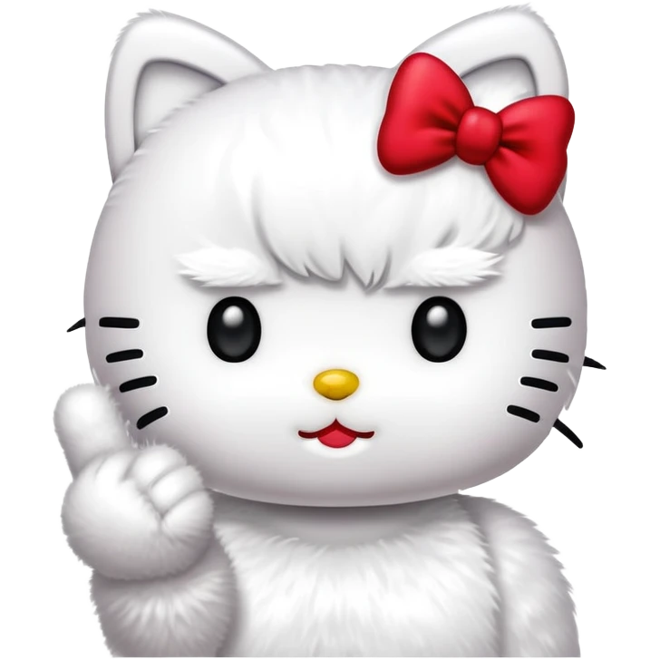 hello kitty along a middle finger emoji