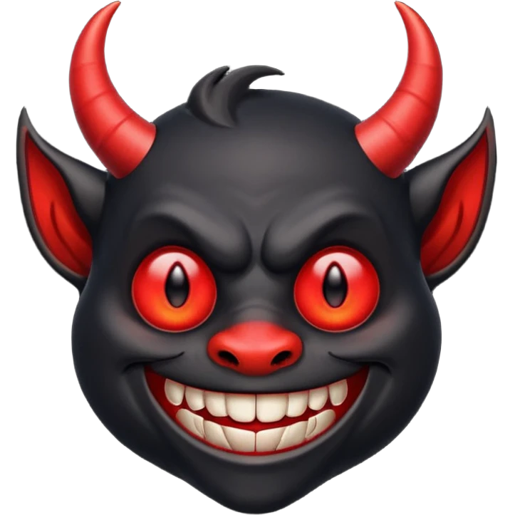 Mischievous black devil emoji