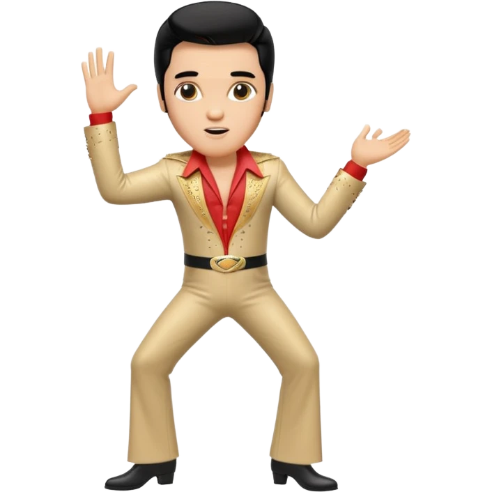 3-d, realistic, Elvis in his signature dance emoji