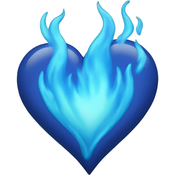 Blue heart flame emoji