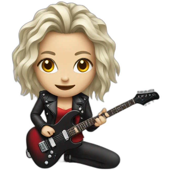 female metal guitarist emoji