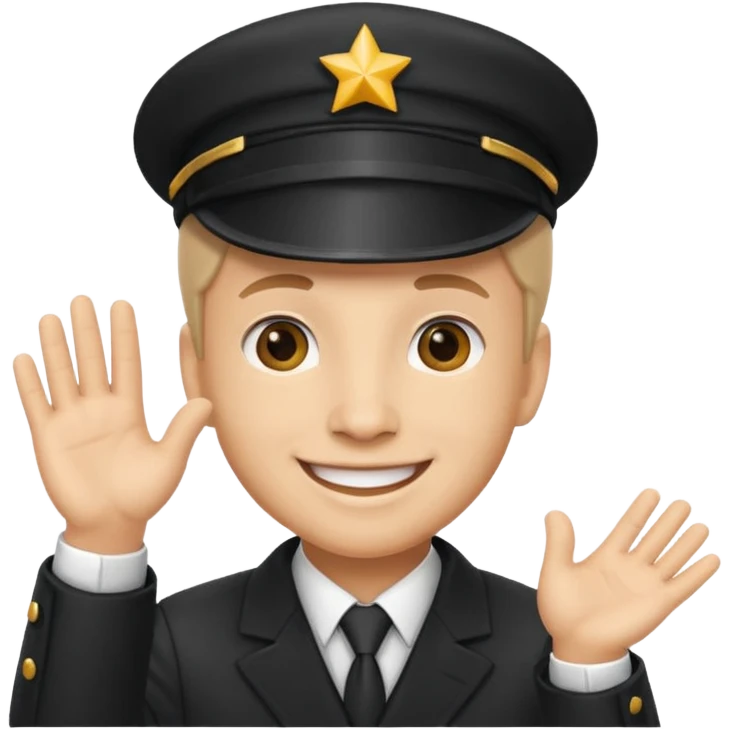 Conductor with cap,Train Crew. emoji
