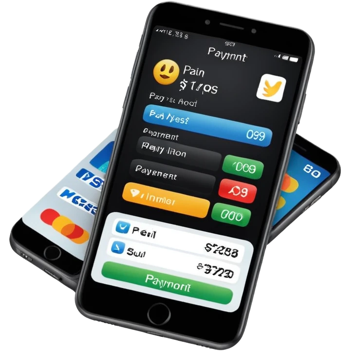 Mobile payment – smartphone with payment app emoji