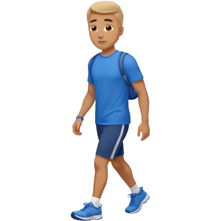 man walking with blue t-shirt  emoji