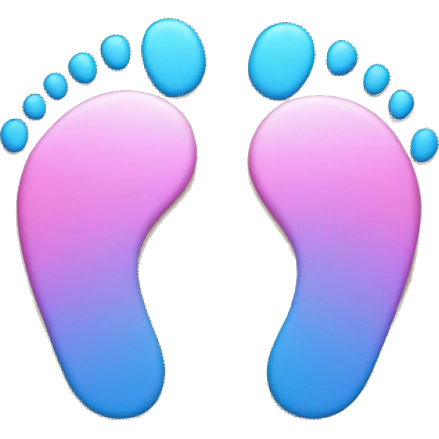 Pink and blue baby footprints  emoji