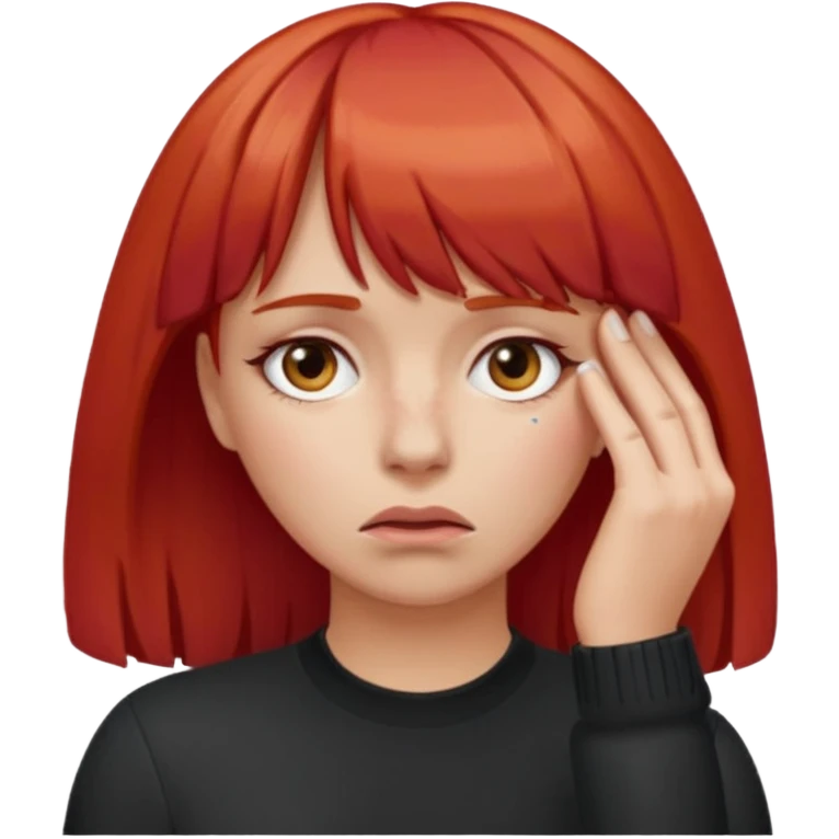 This emoji 🤦‍♀️ but with red hair and bangs  emoji
