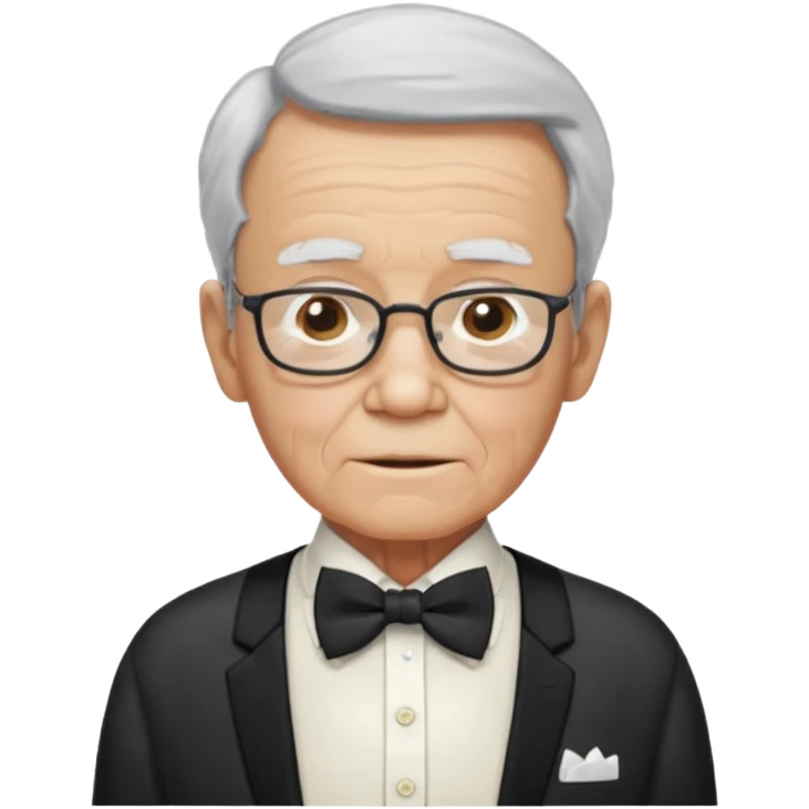elderly with bow tie and shirt emoji