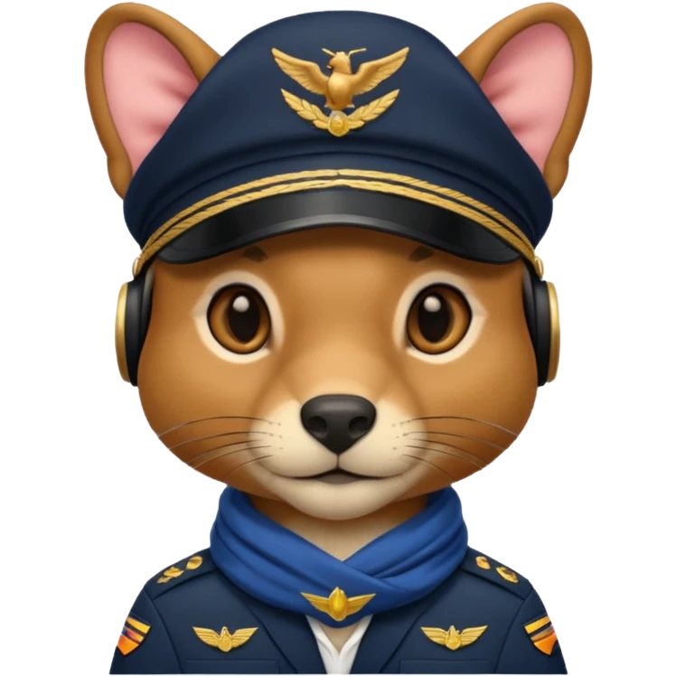 pilot uniformed animal with bandanna emoji