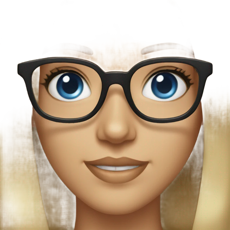 Caucasian Jessica alba with glasses and blue eyes  emoji
