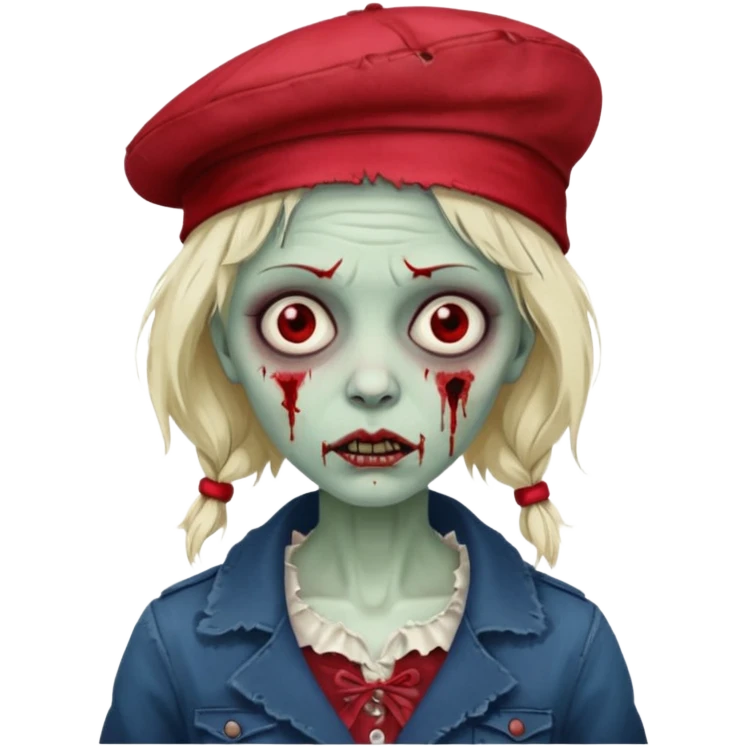 parisian zombie french woman red hat emoji