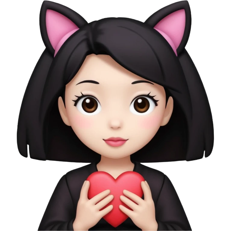 Kuromi holding a heart, sweet and charming emoji