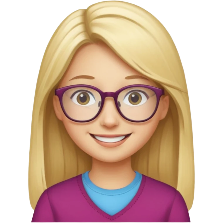 je voudrai un emoji d'une fille aux cheveux longs et blonds avec des lunettes entrain de PASSER DES MOMENTS EN FAMILLE emoji