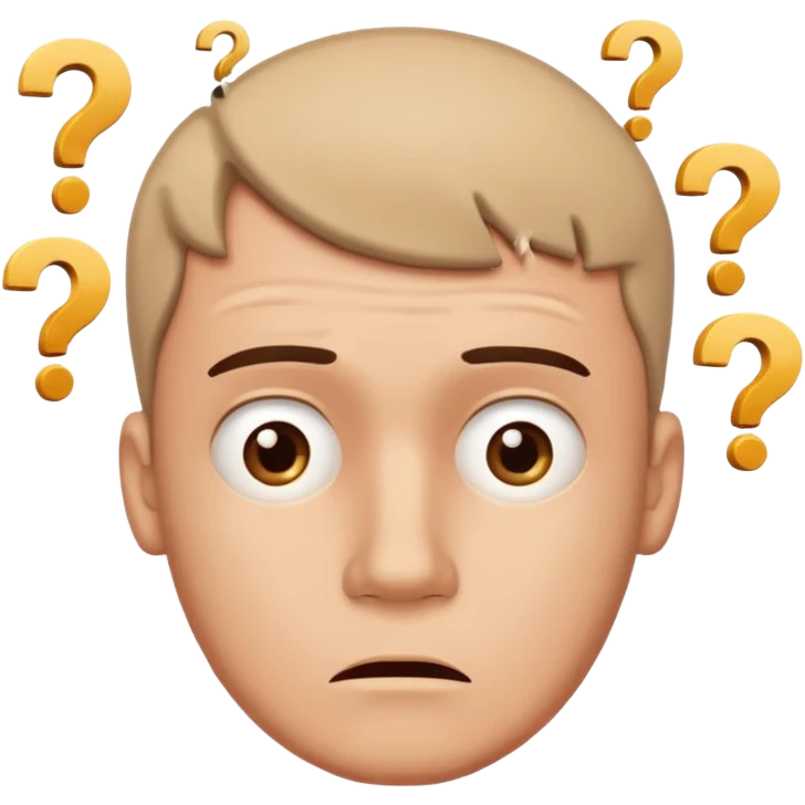 create emoji very is question marks around man head emoji