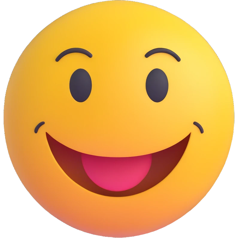 3D smiley emoji, round shape, students studying in group, colorful, smiling face emoji