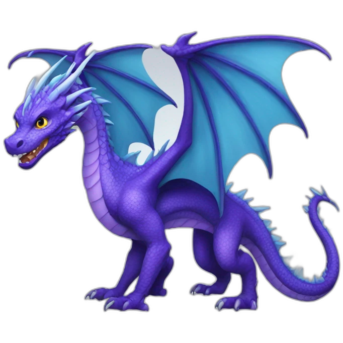 Dragon violet bleu emoji