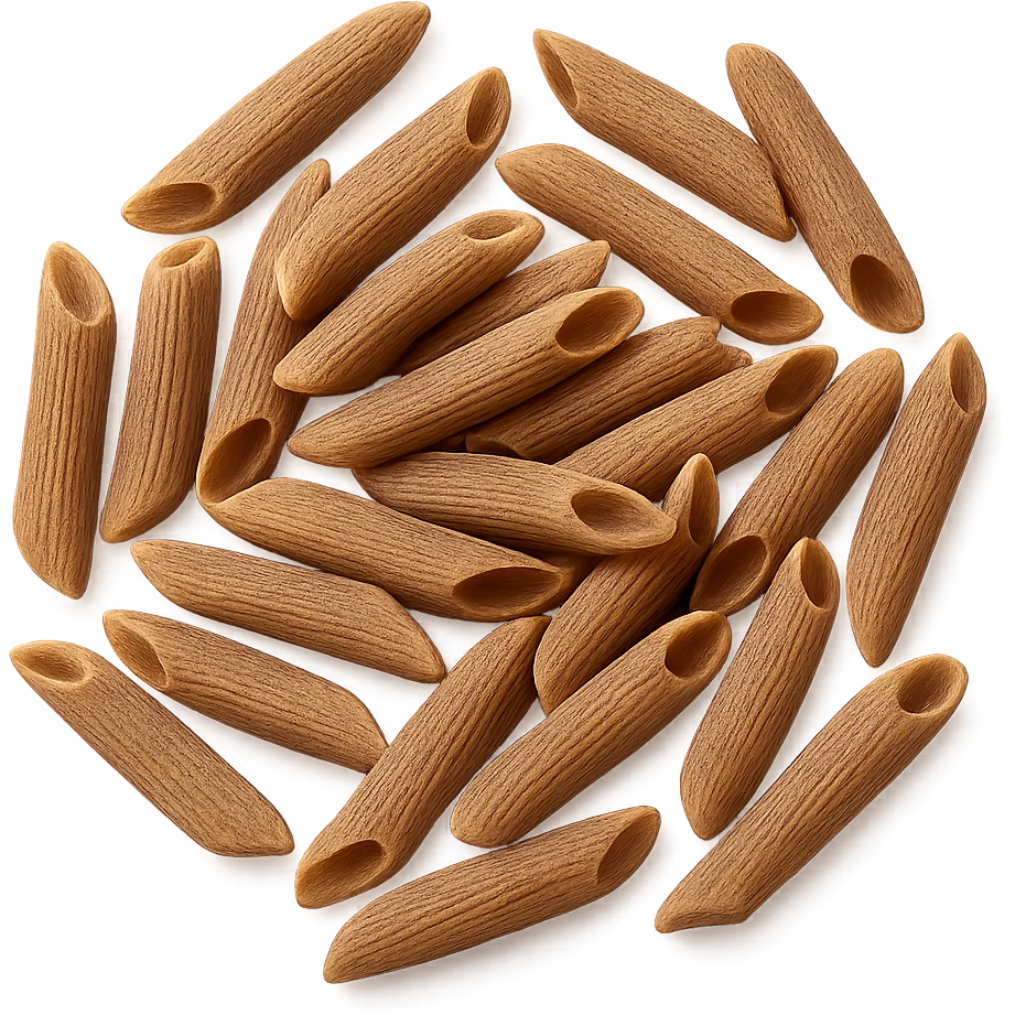 Realistic style loose integral penne pasta with natural details, no background. emoji