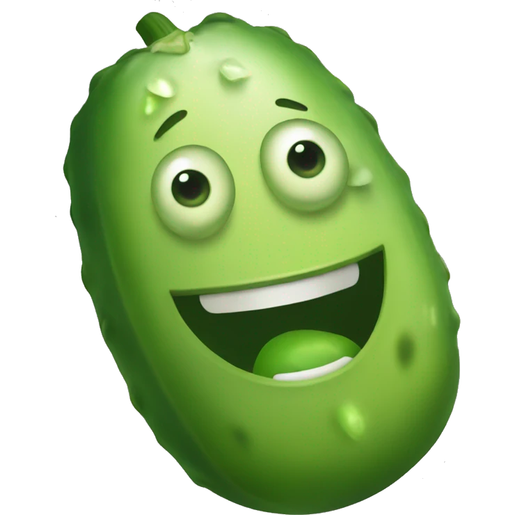 Happy pickle emoji
