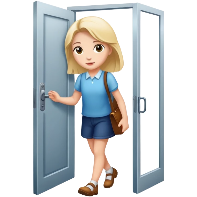 girl walking out door emoji