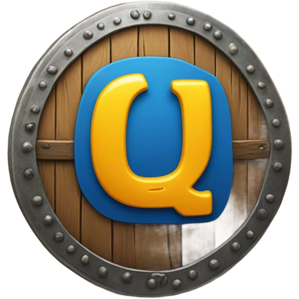 Viking shield with letter Q on it  emoji