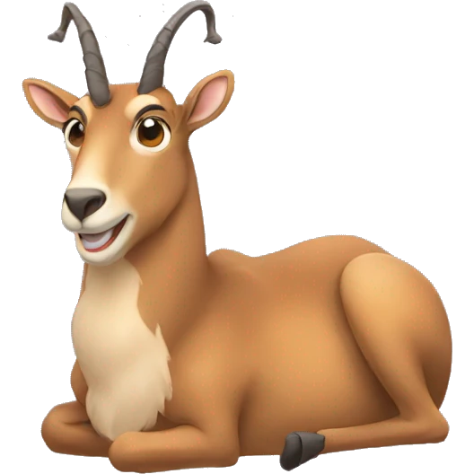 happy smiling brown chamois thinking emoji