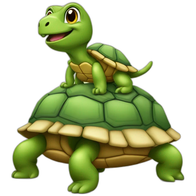 Lutre sur une tortue emoji