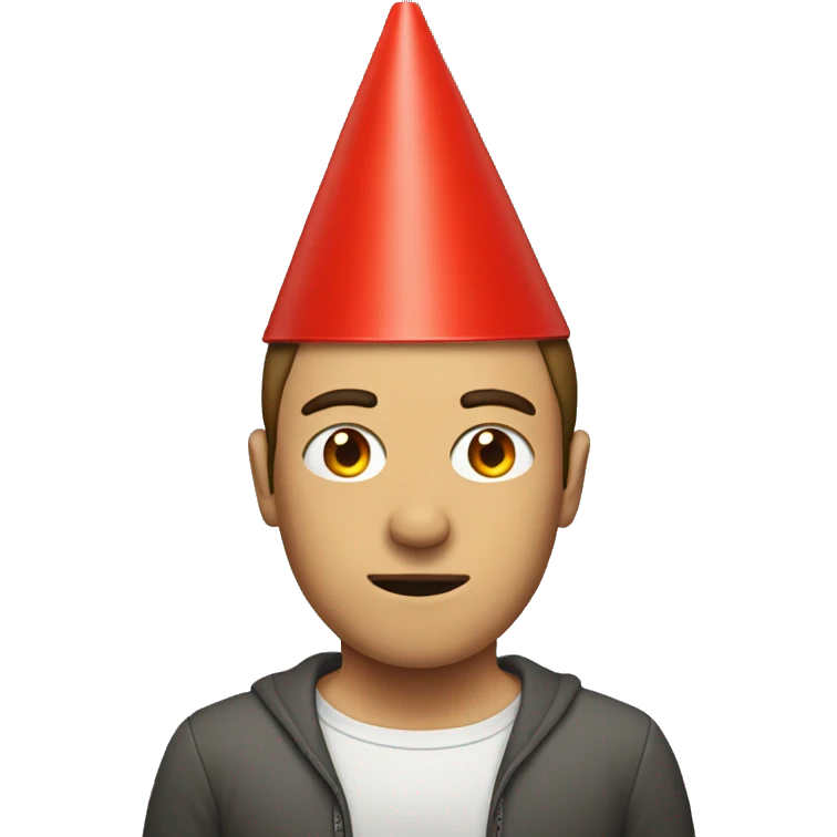 man with red cone on his head  emoji
