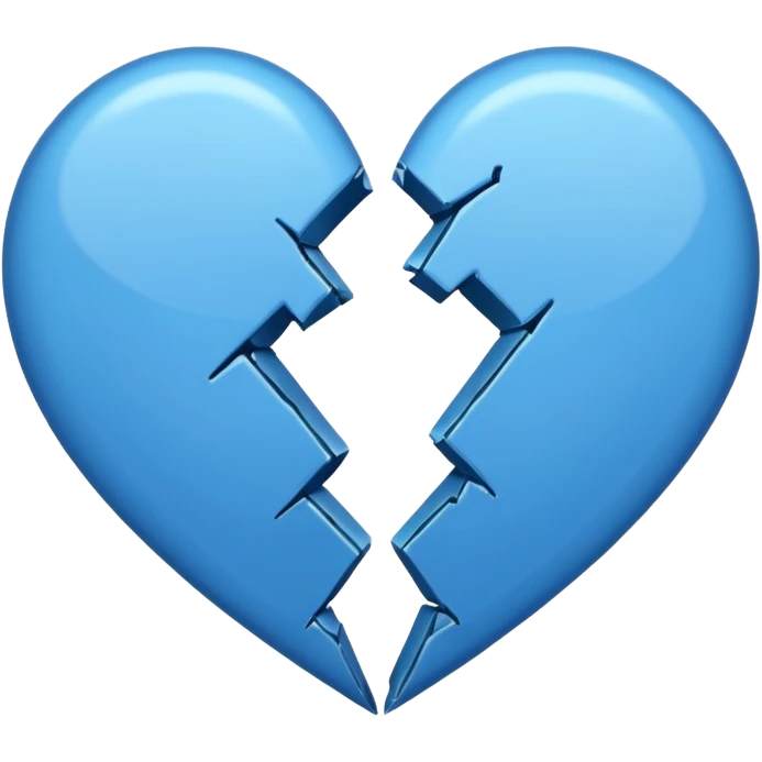 Emoji de corazón azul roto ala mitad  emoji