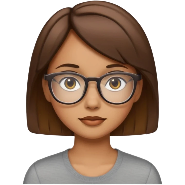 Tan girl short hair glasses emoji