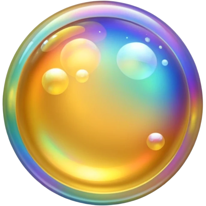 gold transparent sparkling bubble emoji
