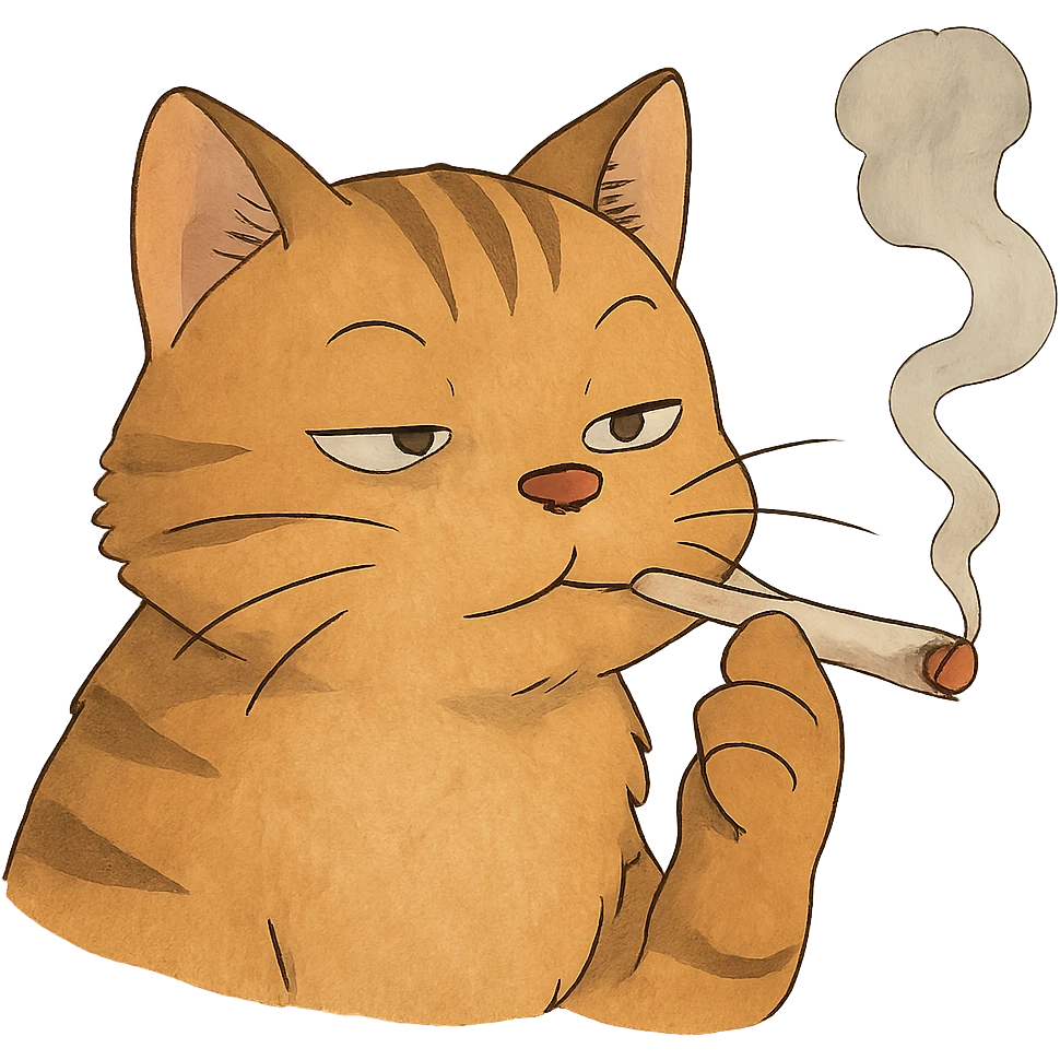 cat smoking a joint emoji
