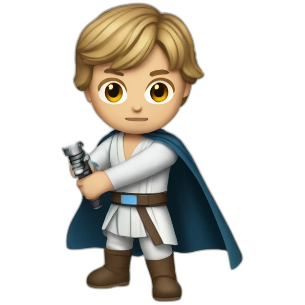 luke skywalker with blue lightsaber emoji