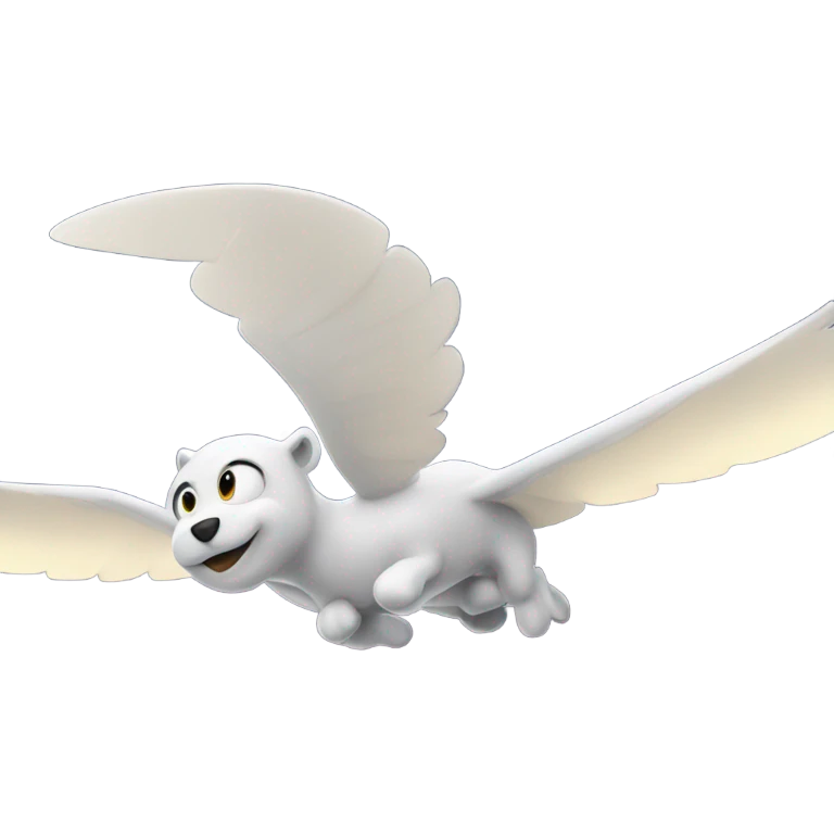 Auggie flying in the night sky emoji