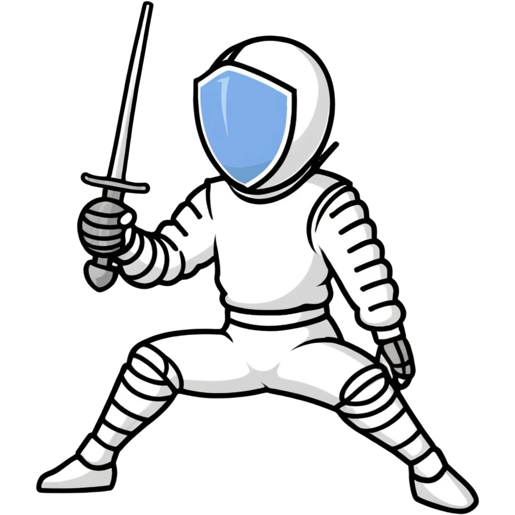 fencer taking a break, resting emoji