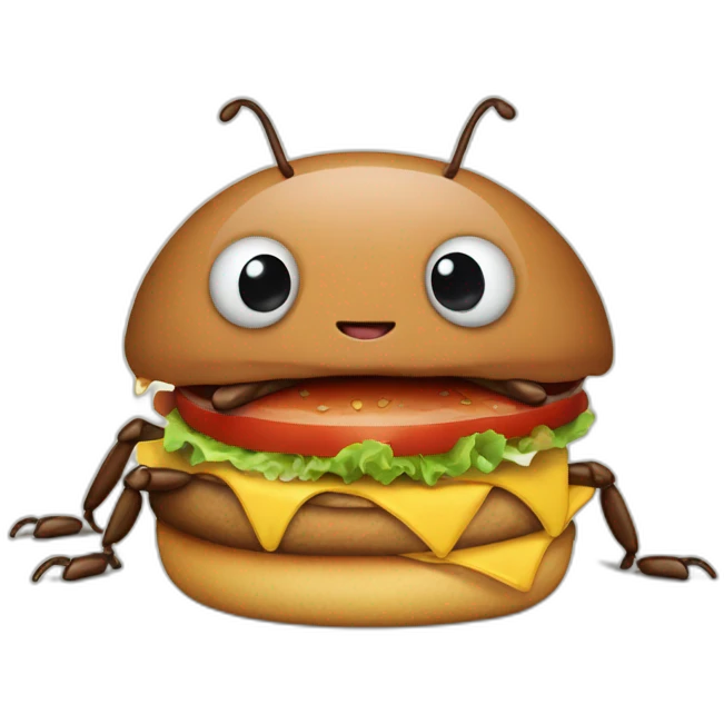 cockroaches eat burger emoji