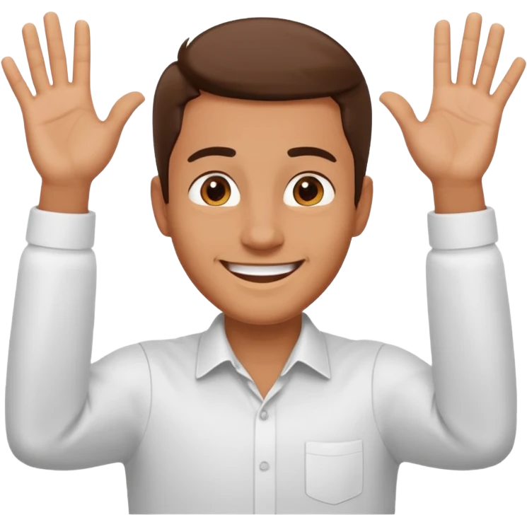 A man who has his balls to big and move yours hands upp and down emoji