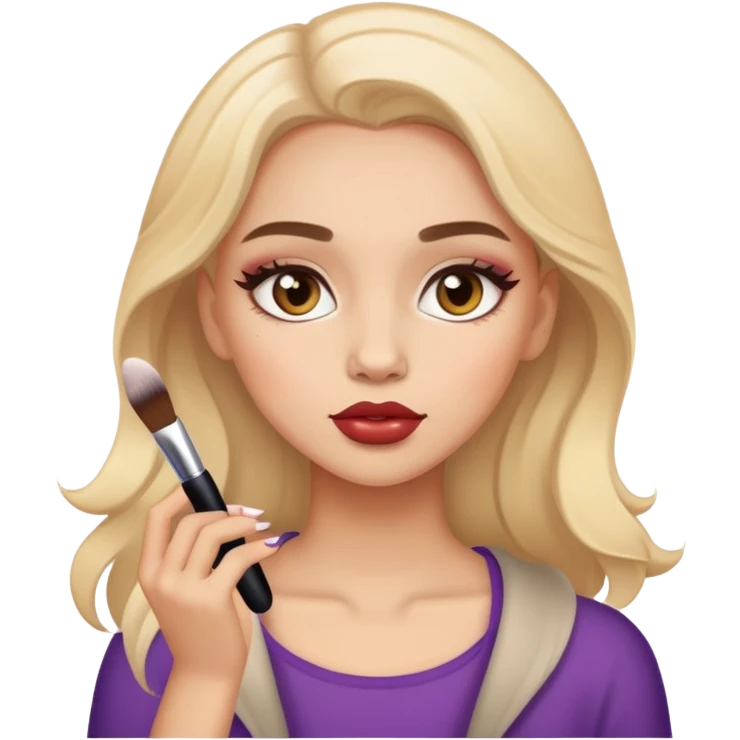 Menina se maquiando  emoji