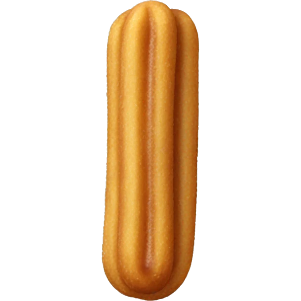 A churro with a chocolate tip emoji