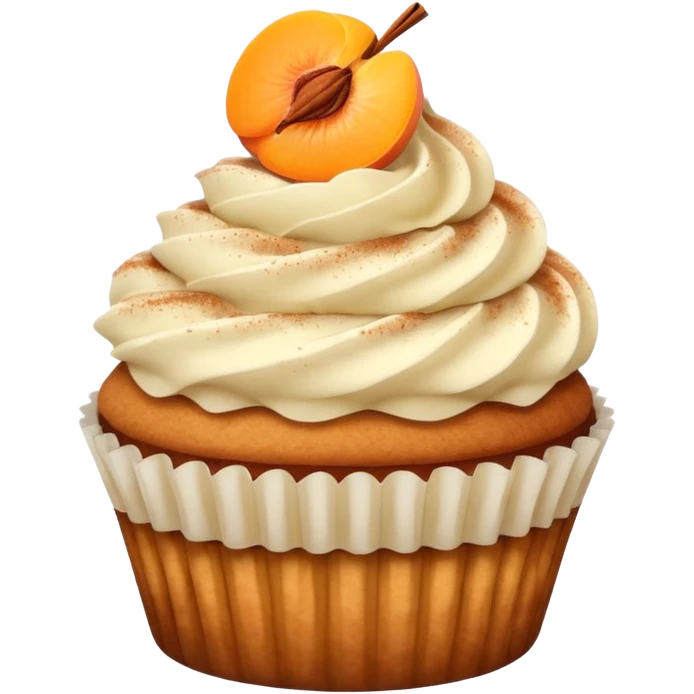 cupcake with cinnamon dusting & apricot slice on top emoji