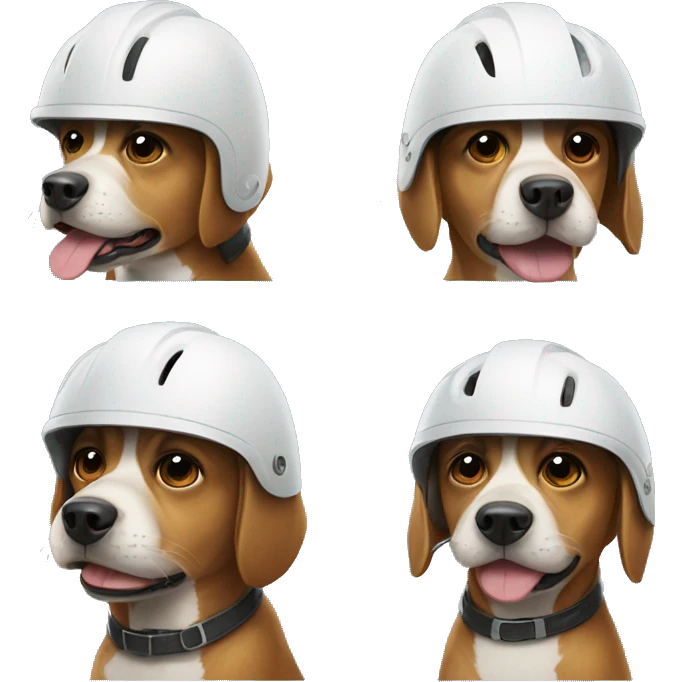 dog wearing a helmet emoji