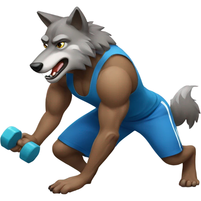 Wolf working out emoji