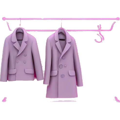 coat rack neon pink emoji